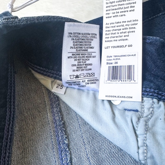 HUDSON Collin Midrise Bootcut Ankle Cropped Alexa Dark Wash Stretch Jeans - Picture 12 of 15